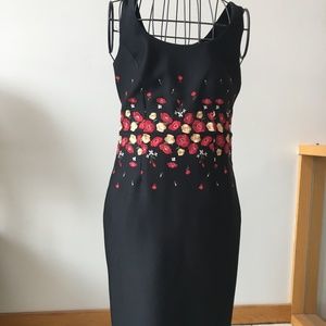 NWT Calvin Klein embroidered black dress size 10
